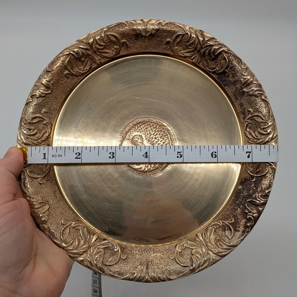 Vintage brass decorative plate with fish design - Picture 6 of 6